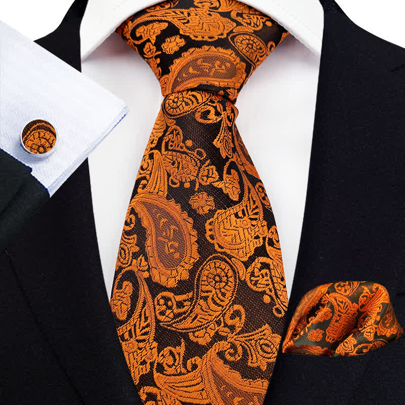 Set di 3 cravatte esotiche Paisley da uomo