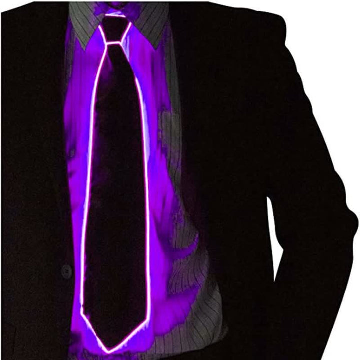 Cravatta luminosa colorata con LED al neon divertente