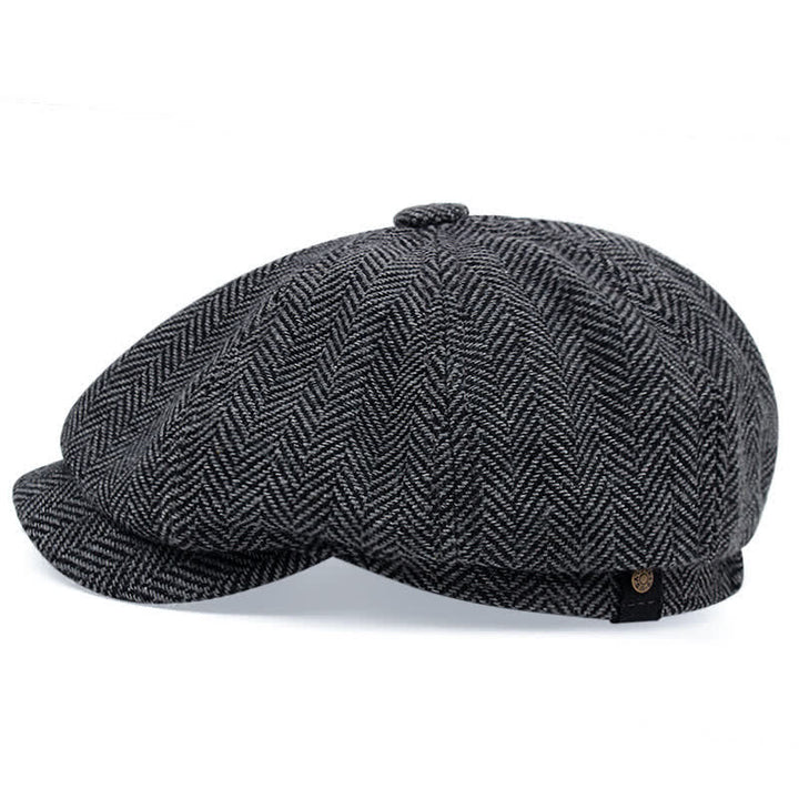 Berretto ottagonale a spina di pesce a righe vintage