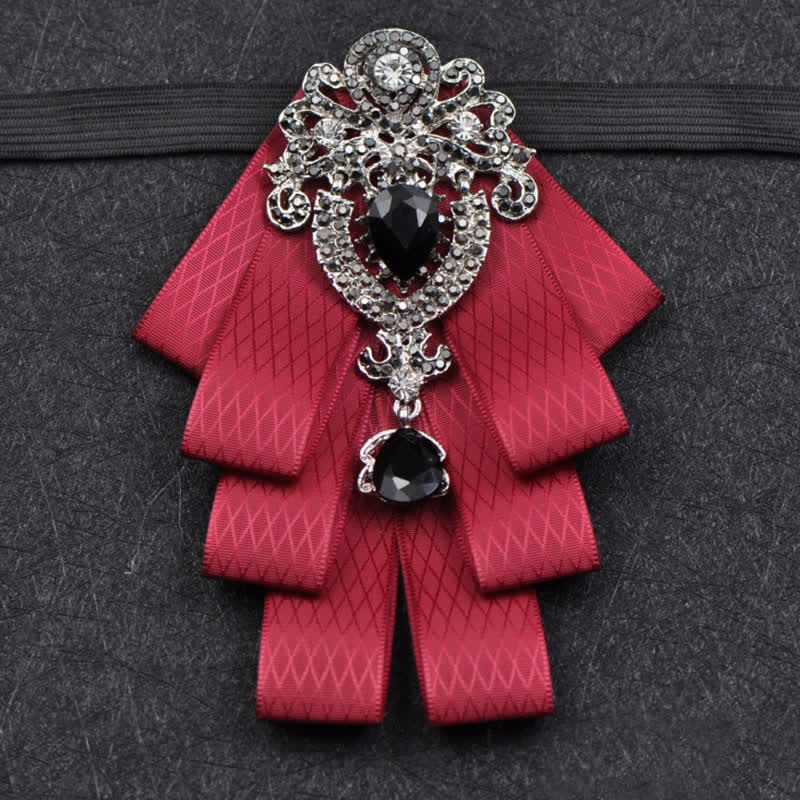 Set di 3 papillon con strass neri a quadri