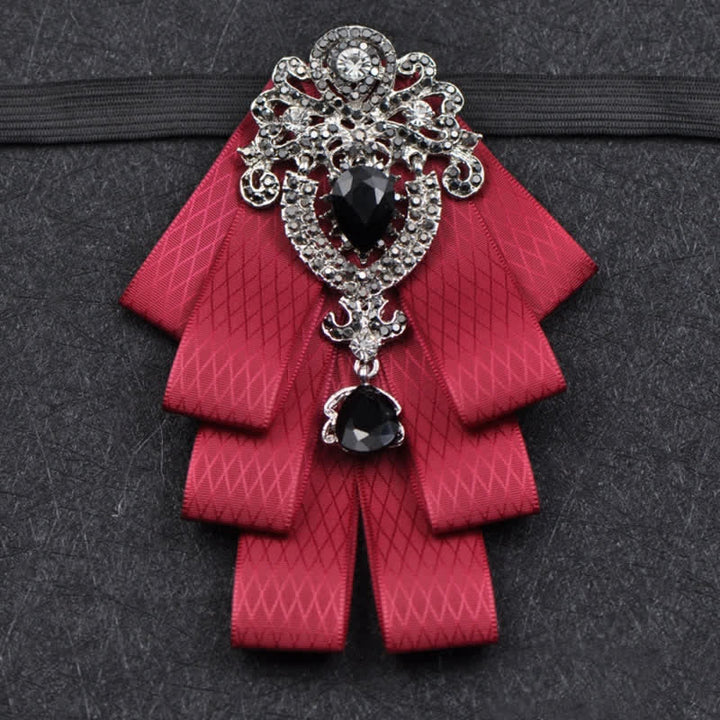 Set di 3 papillon con strass neri a quadri