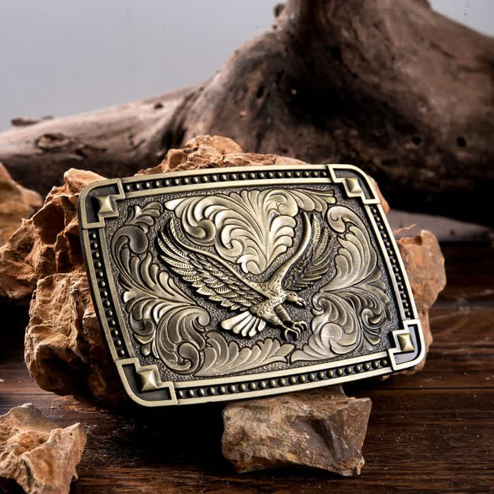 Cintura in pelle con fibbia "Soaring Eagle In Dreamy Sky" fai da te da uomo