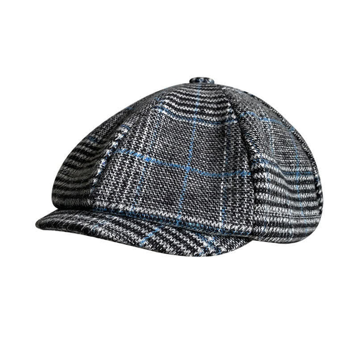Berretto basco ottagonale grigio e blu Newsboy