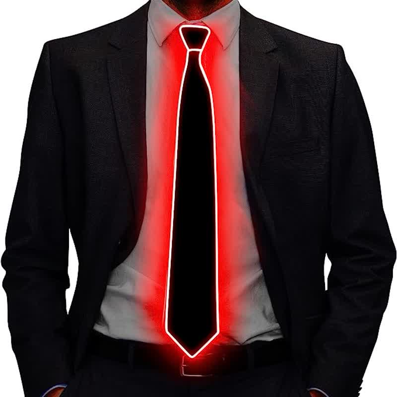Cravatta luminosa colorata con LED al neon divertente