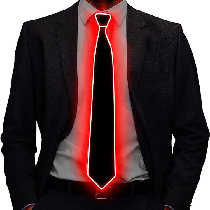 Cravatta luminosa colorata con LED al neon divertente