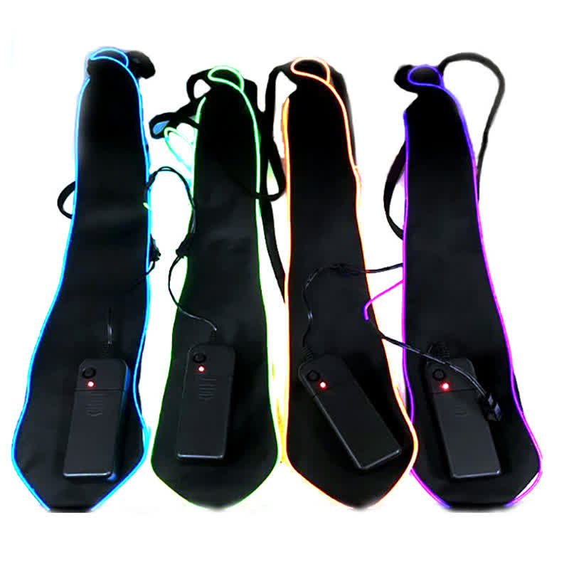 Cravatta luminosa colorata con LED al neon divertente