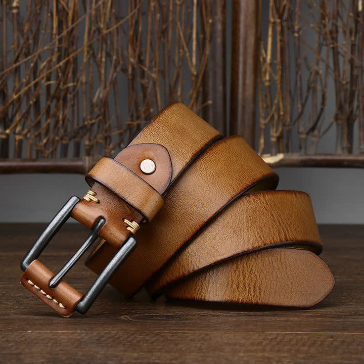 Cintura da cowboy in pelle lucida retrò da uomo alla moda