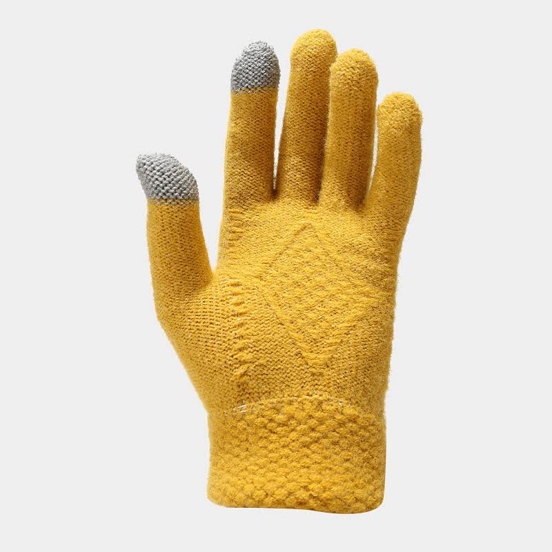 Set 3 pezzi da donna diamante pompon berretto cappello sciarpa guanti