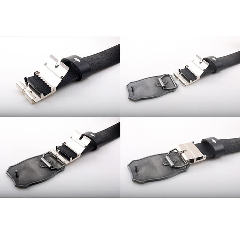 Cintura in pelle da motociclista punk da uomo