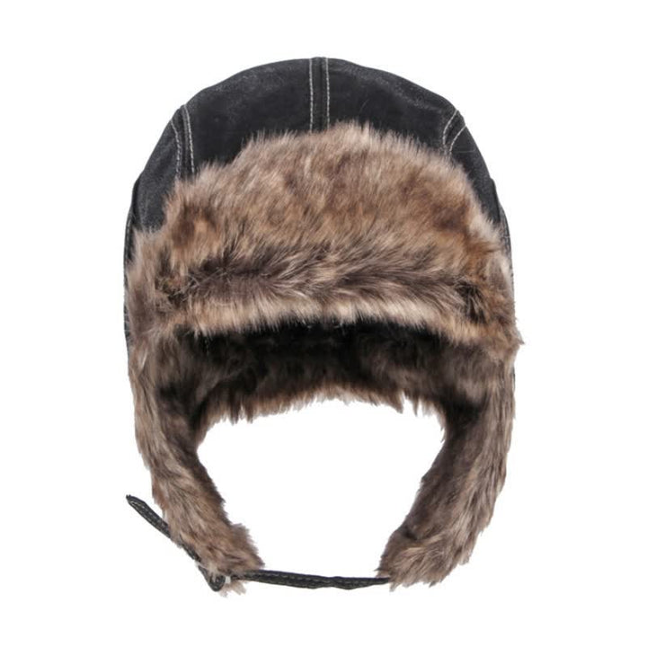 Cappello da cacciatore in similpelle con protezione per le orecchie morbida e soffice