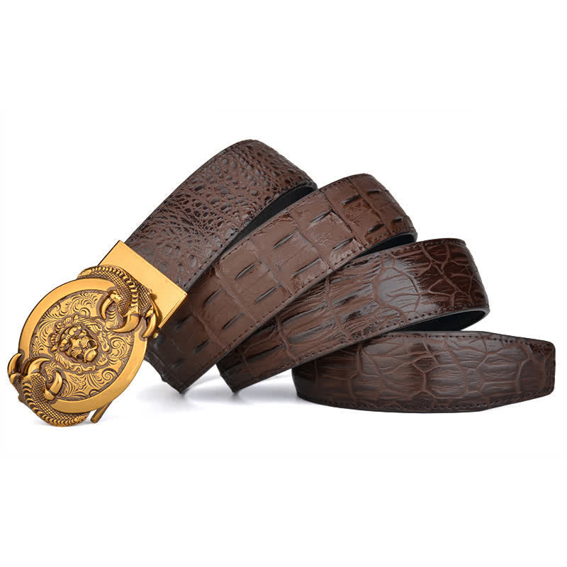 Cintura automatica in pelle con motivo coccodrillo Savage Lion da uomo
