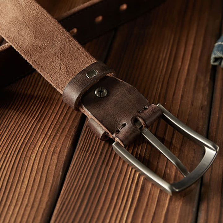 Cintura da cowboy classica in pelle testurizzata da uomo