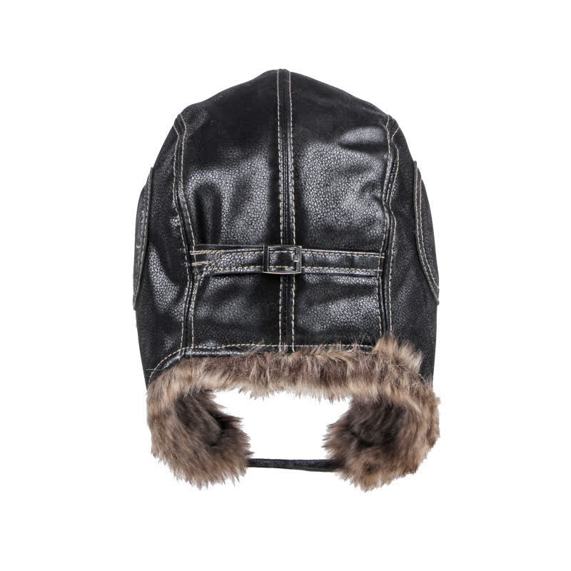 Cappello da cacciatore in similpelle con protezione per le orecchie morbida e soffice