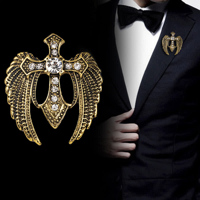 Spilla a forma di croce con ali Soar In Faith da uomo