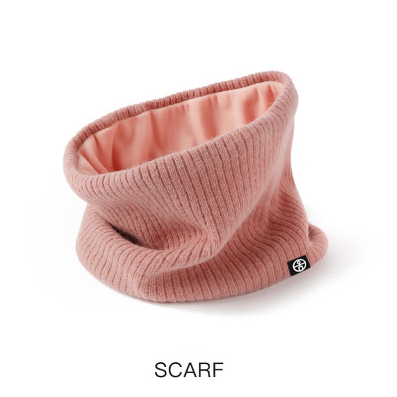 Set di 3 cappelli, sciarpe e guanti in morbido, unisex, tinta unita