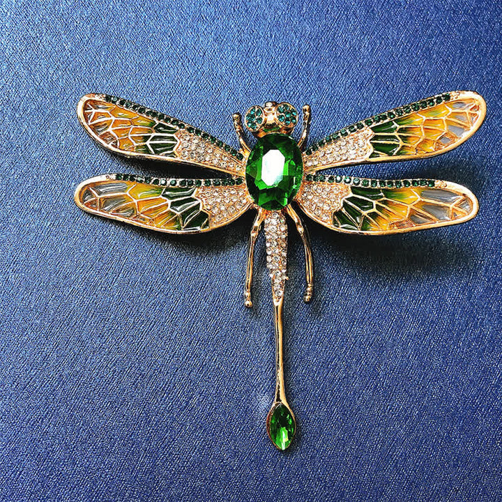 Spilla da donna lussuosa con libellula in strass da palazzo