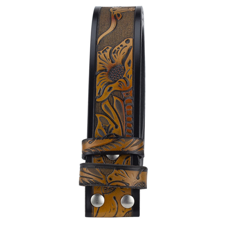 Cintura in pelle con fibbia a forma di toro con perline di legno turchese fai da te da uomo