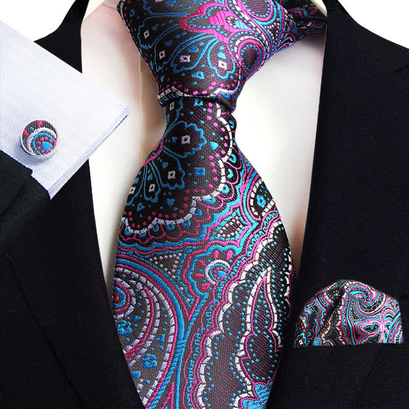 Set di 3 cravatte classiche da uomo con motivo Paisley floreale