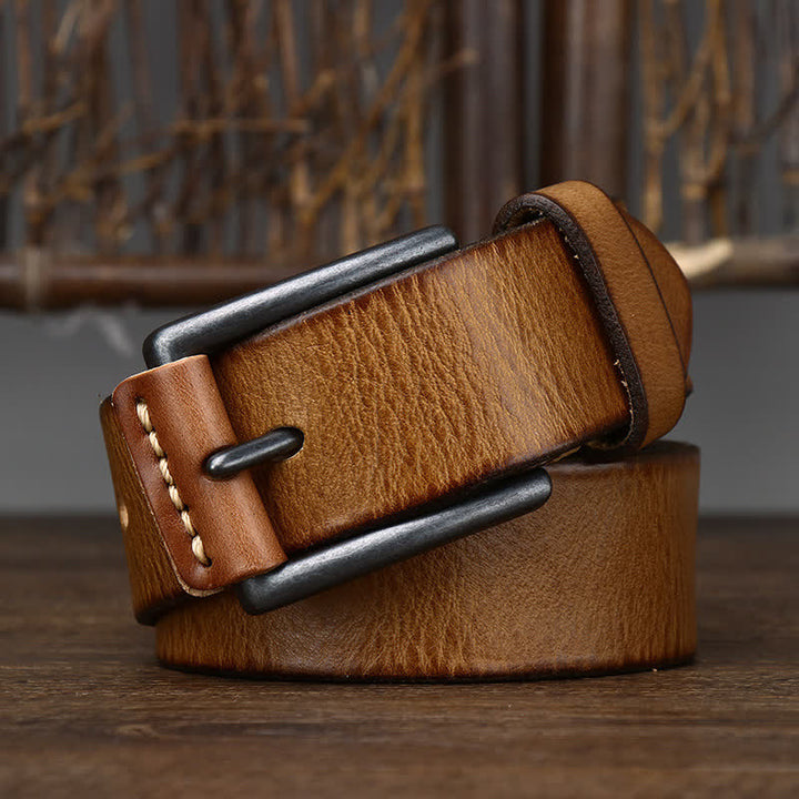 Cintura da cowboy in pelle lucida retrò da uomo alla moda