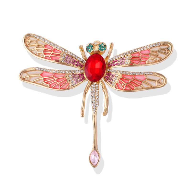 Spilla da donna lussuosa con libellula in strass da palazzo