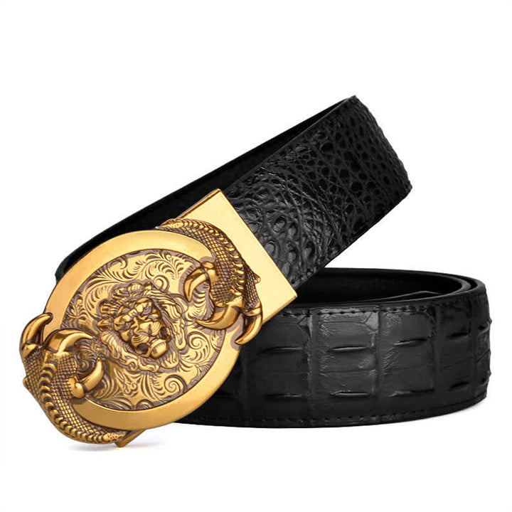 Cintura automatica in pelle con motivo coccodrillo Savage Lion da uomo