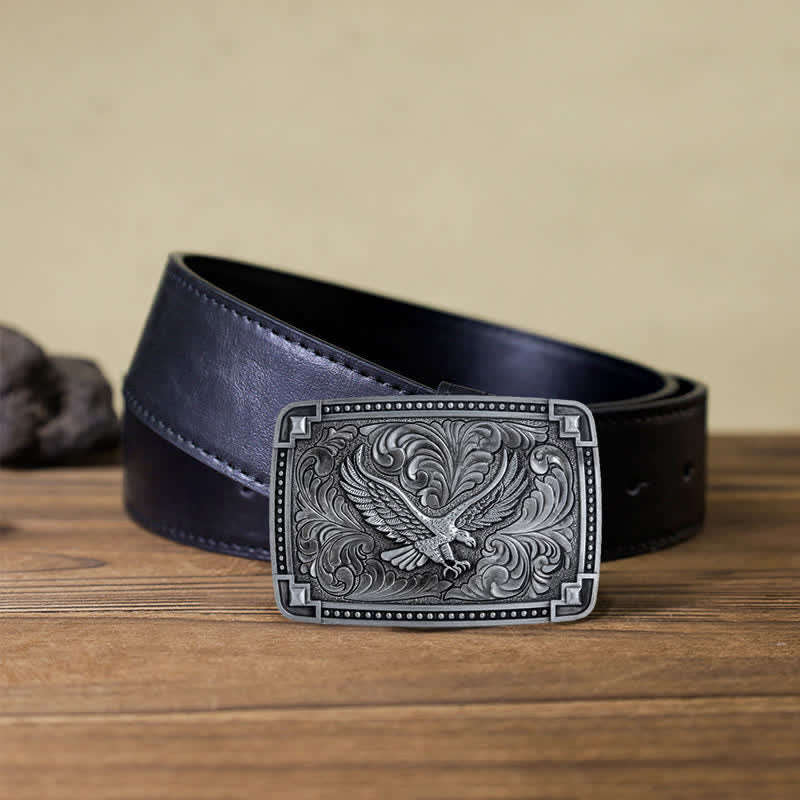 Cintura in pelle con fibbia "Soaring Eagle In Dreamy Sky" fai da te da uomo