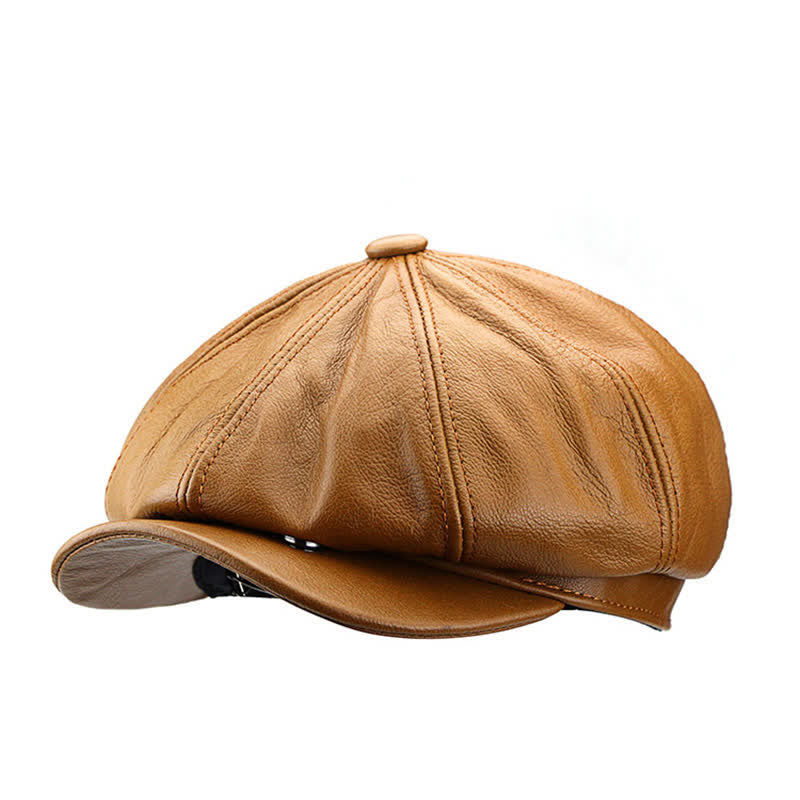 Berretto da pittore in pelle di mucca Gatsby a 8 pannelli