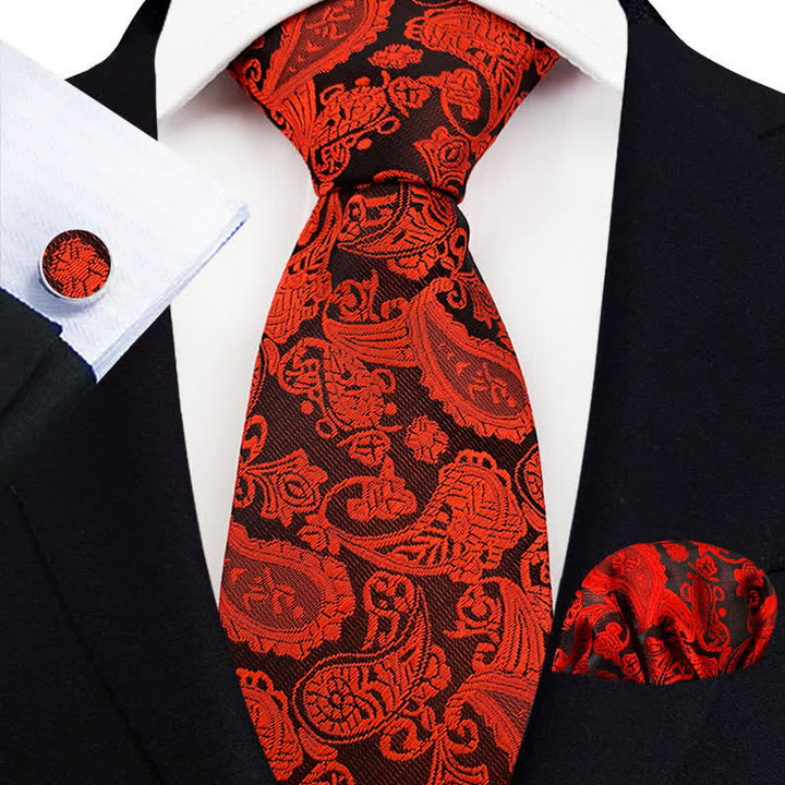 Set di 3 cravatte esotiche Paisley da uomo
