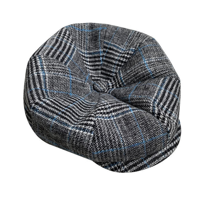 Berretto basco ottagonale grigio e blu Newsboy
