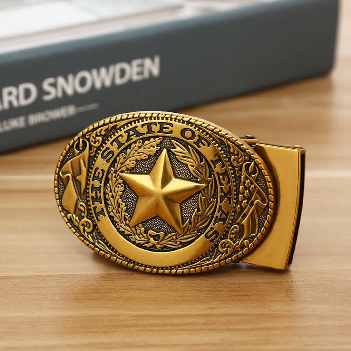 Cintura in pelle con chiusura automatica Texas Pentagram fai da te da uomo