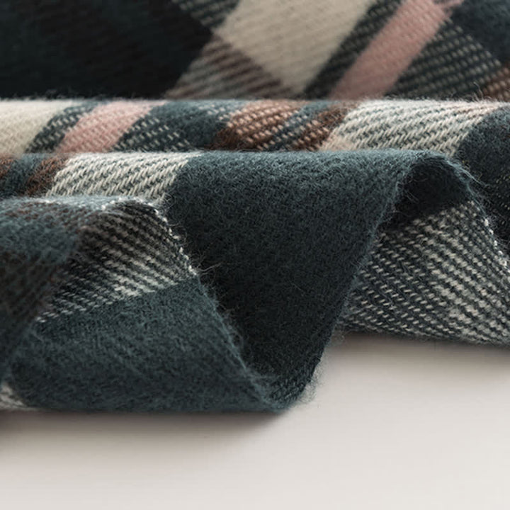 Sciarpa con frange a quadri britannici versatile da donna