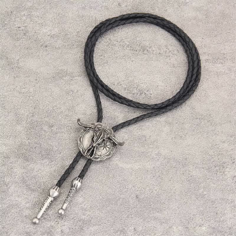 Cravatta Bolo con testa di toro del rodeo del selvaggio Western