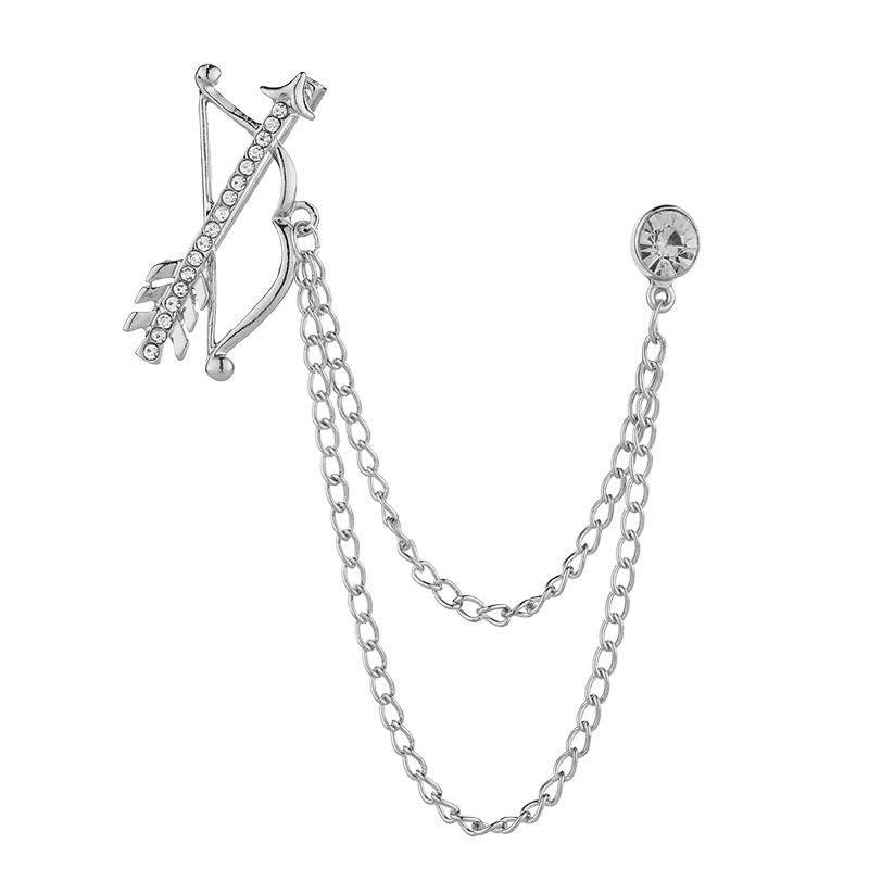 Spilla a catena con freccia di Cupido da uomo