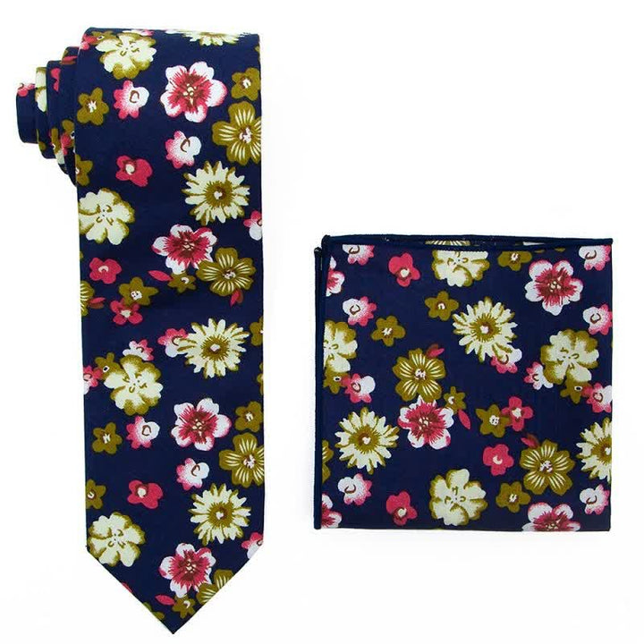Set di 2 cravatte floreali in stile bohémien da uomo