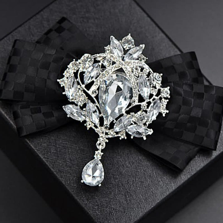 Set di 3 papillon con spilla e strass a scacchi