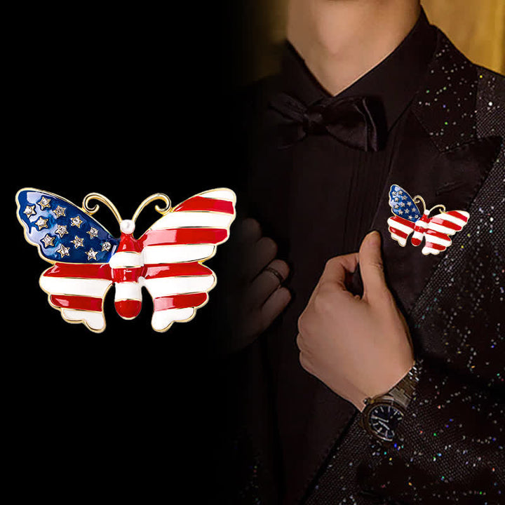 Spilla a farfalla con bandiera americana da uomo