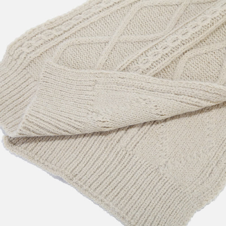 Set di 3 guanti senza dita con sciarpa e cappello lavorati a maglia da donna