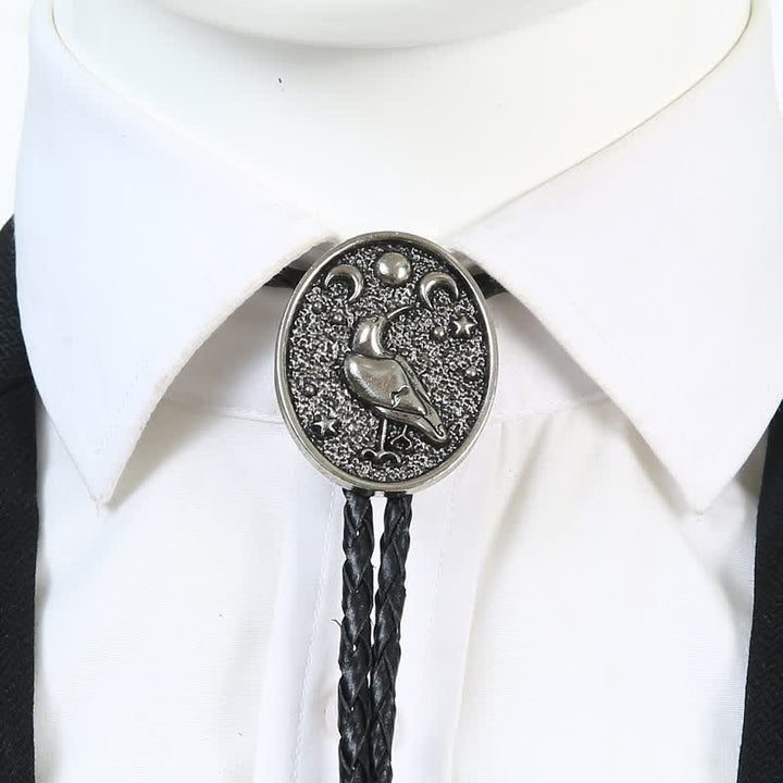 Semplice cravatta Bolo con stelle, luna e uccello alla moda