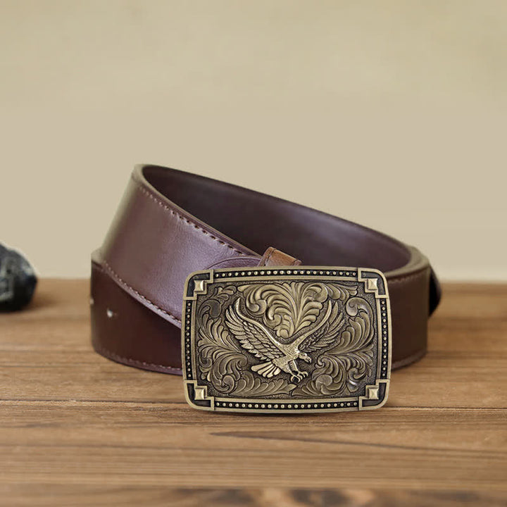 Cintura in pelle con fibbia "Soaring Eagle In Dreamy Sky" fai da te da uomo