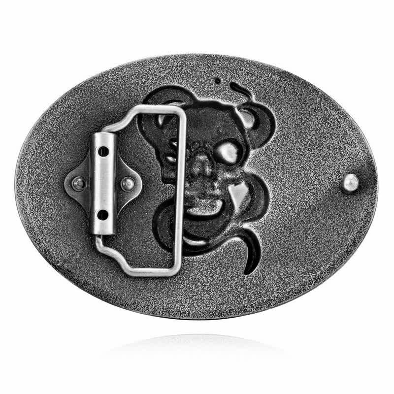 Cintura in pelle fai da te da uomo con fibbia a forma di teschio di serpente "Liberty or Death"