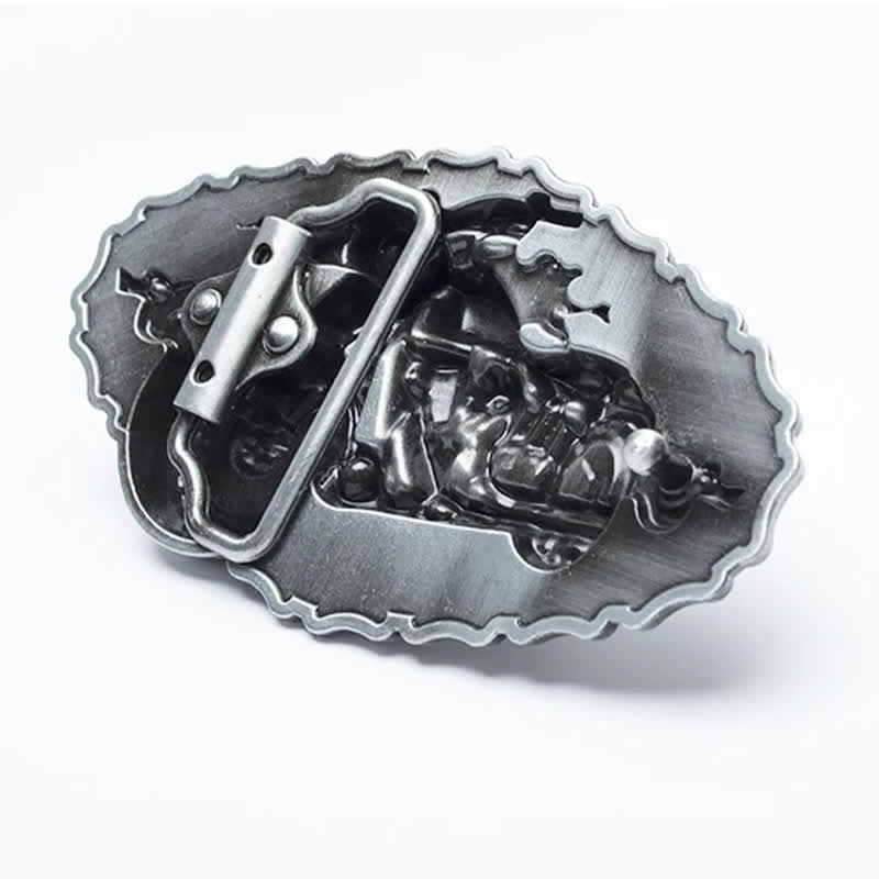 Cintura in pelle da motociclista punk da uomo