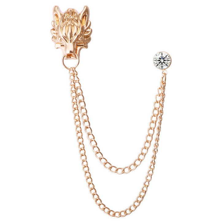 Spilla a catena da uomo con lupo King Of Forest