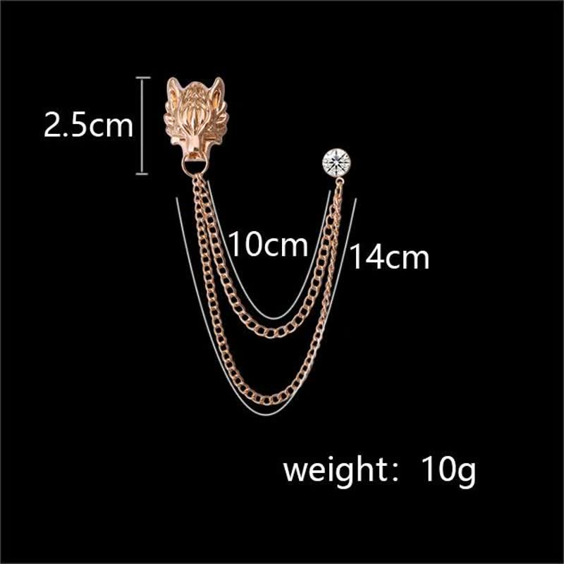 Spilla a catena da uomo con lupo King Of Forest