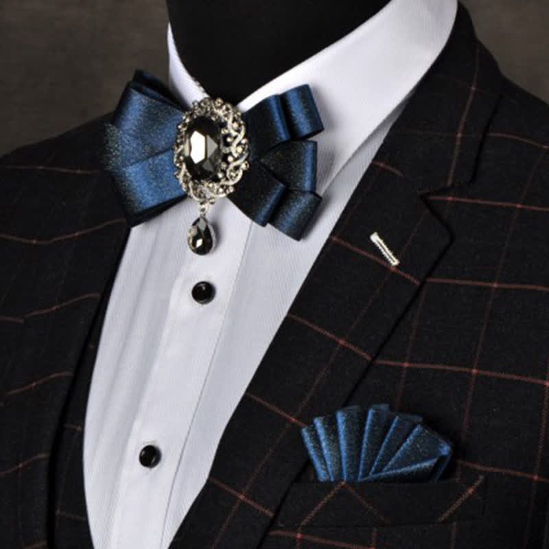 Set di 3 papillon colorati con strass neri