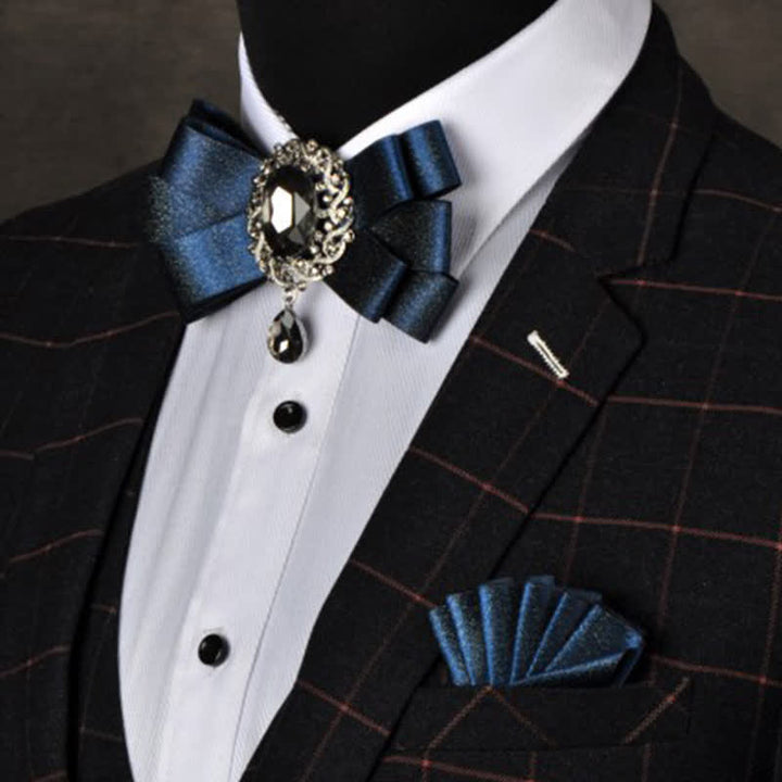 Set di 3 papillon colorati con strass neri