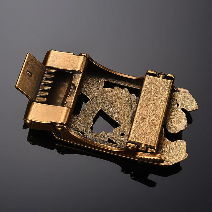 Cintura in pelle con chiusura automatica a forma di serpente misterioso fai da te da uomo
