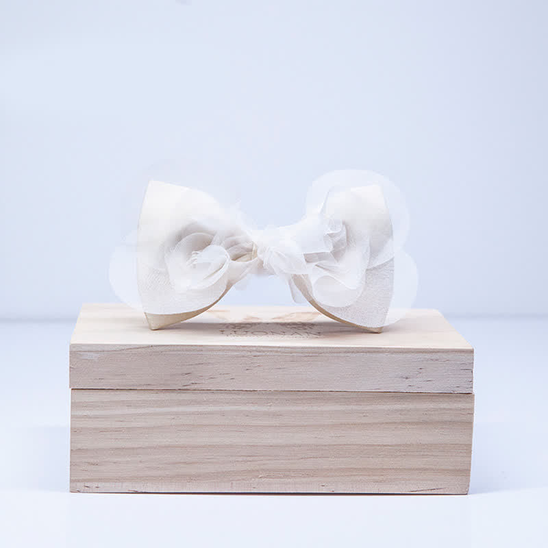 Papillon da uomo in organza bianco avorio caldo di classe