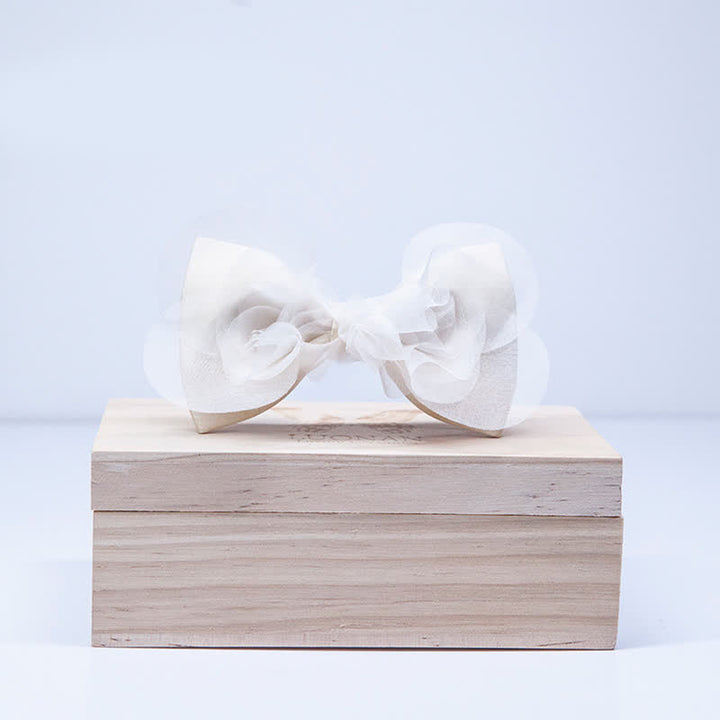 Papillon da uomo in organza bianco avorio caldo di classe