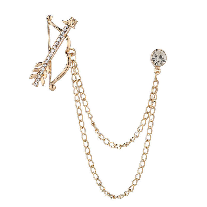 Spilla a catena con freccia di Cupido da uomo