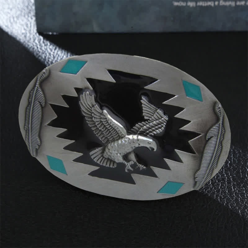 Cintura in pelle fai da te con fibbia Western Flying Eagle da uomo
